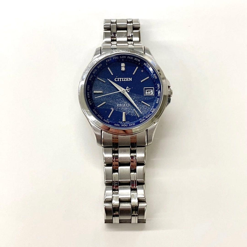 CITIZEN EXCEED Direct Flight Watch Blue Dial Diamonds World Time 700pc Limited