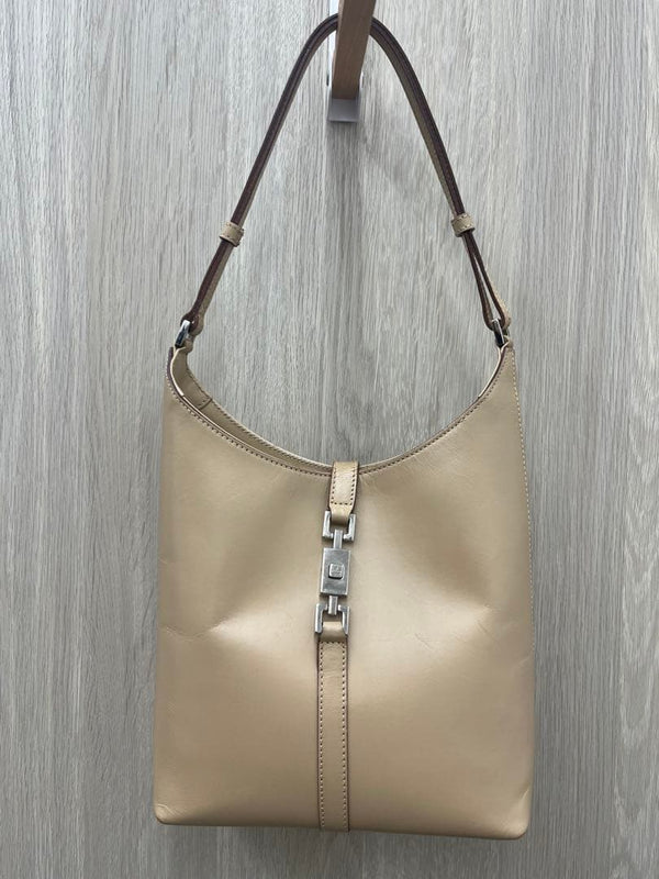 GUCCI Jackie 001 3875 Shoulder Bag Canvas Leather Beige W19cm H25cm D10cm