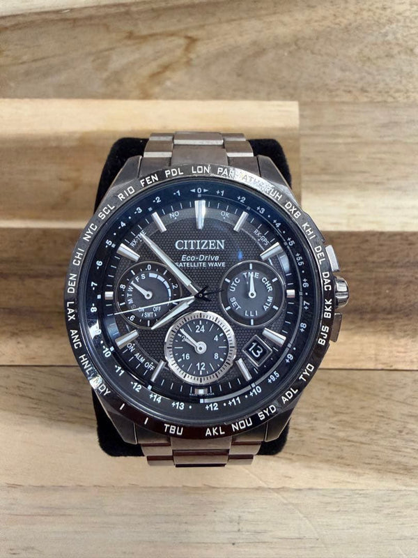 CITIZEN F150-s100178 Eco-Drive Satellite Wave World Time Chronograph Analog
