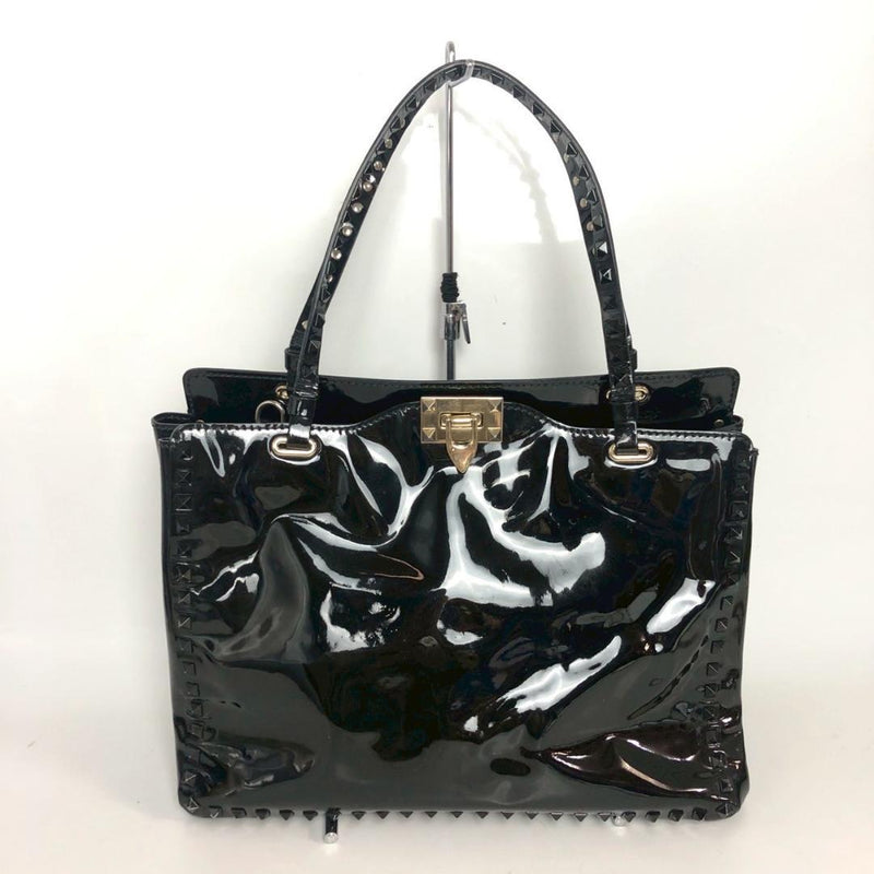 VALENTINO Rockstuds Handbag Black Womens W31 D13 H27cm Handle Drop 18cm