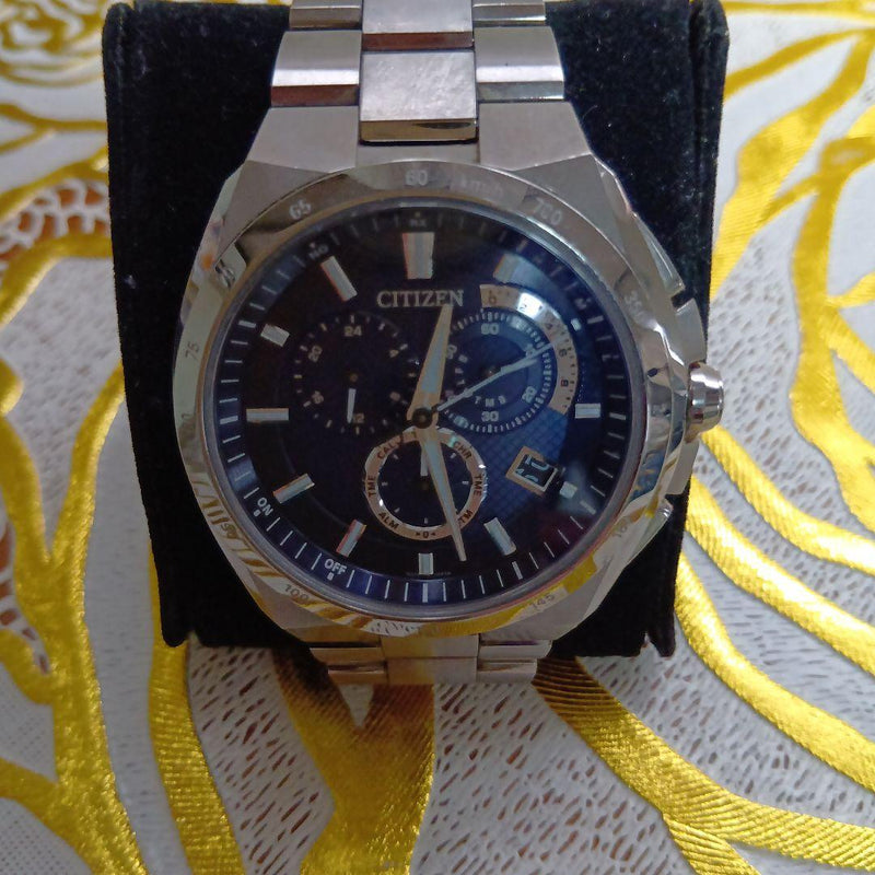 Citizen Attesa AT3010-55E Eco-Drive Radio Solar Stainless Steel Dark Blue