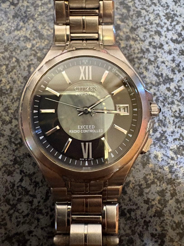 CITIZEN EXCEED 43 Eco-Drive Solar Radio Controlled Roman Numerals Wristwatch