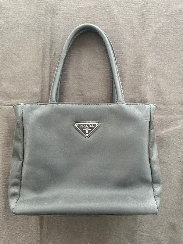 PRADA Black Tessuto Nylon Boston Handbag Width 23cm Height 19cm Depth 9.5cm