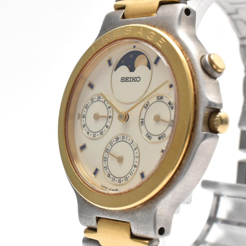 SEIKO Presage 7F38-6040 Quartz Watch Moon Phase Day Date 24 Hour Indicator 10