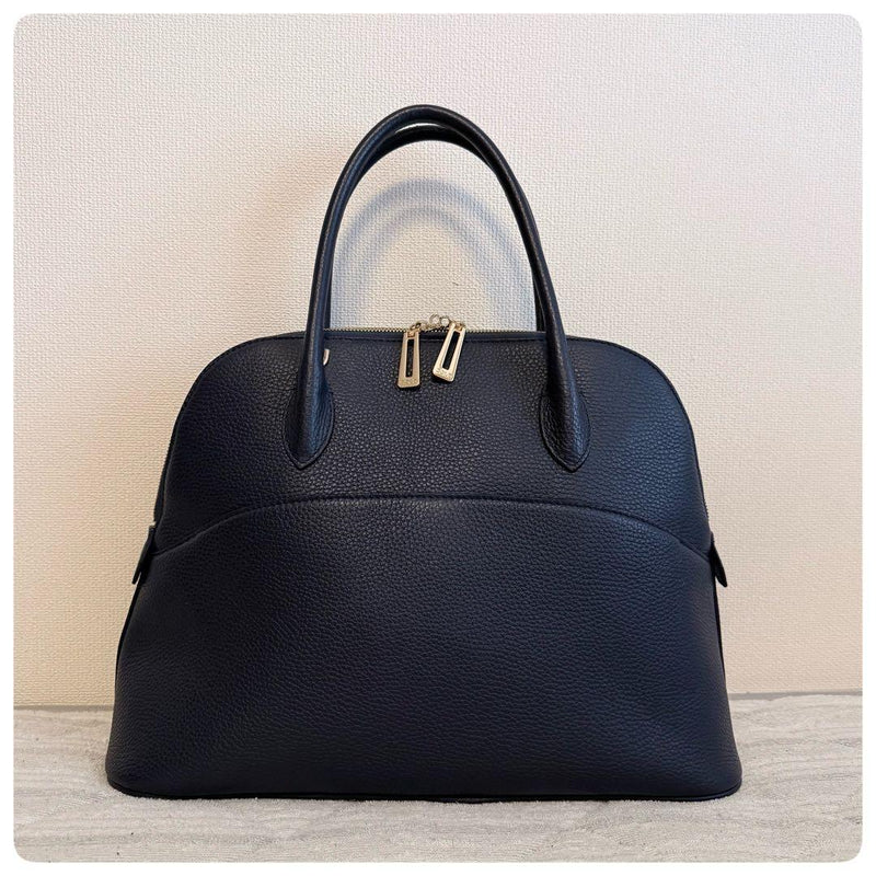 COCOCELUX GOLD Leather Shoulder Tote Bag Navy Pink W39 H28 D15cm Handle 43cm