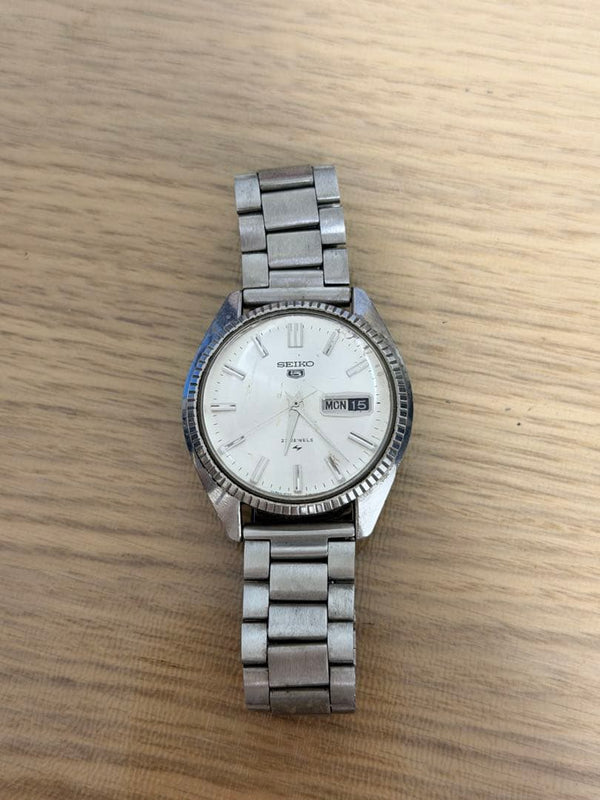 SEIKO 5 5126-8050 Automatic Cal.5126 Silver Coin Edge Bezel SS Bracelet Watch