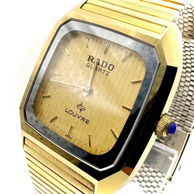 RADO LOUVRE 128.9501.9 Mens Quartz Swiss Gold Case Gold Dial Analog Watch