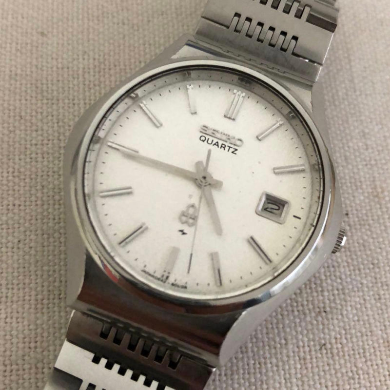 Seiko 08Quartz 0842-8000 Mens Quartz Date 37mm Snowflake Dial Watch 1975
