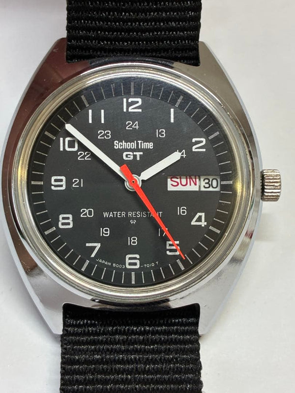 Seiko School Time GT 5000-7110 Manual 35mm Orange Hand Watch XGL-861