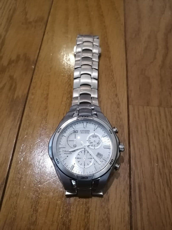 CITIZEN Eco-Drive Titanium Chronograph 10 ATM Water Resistant Date Mens Watch
