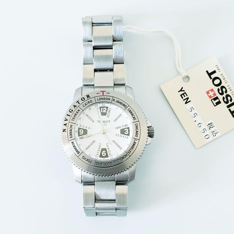 TISSOT N250 Navigator Quartz White Dial Watch Stainless Steel 39mm 30m 2001-2002
