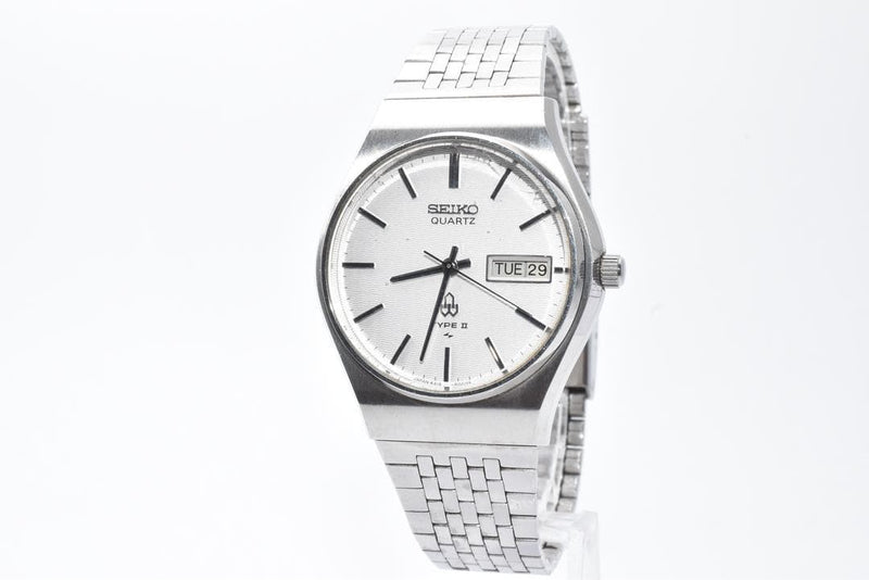 Seiko Type II 4316-8000 Mens Quartz Watch 1970s 1977 SS 35mm Day-Date Hacking