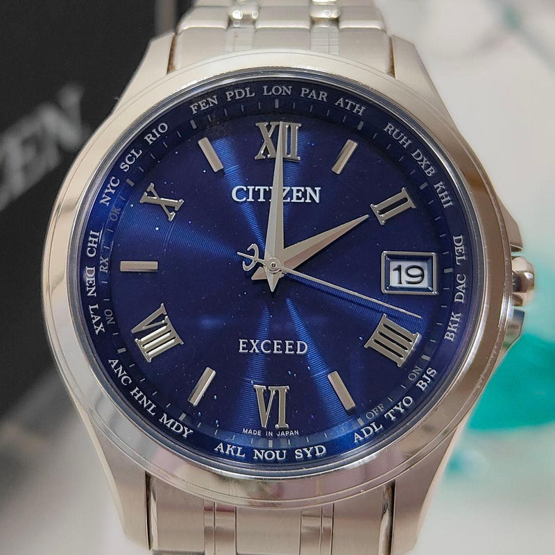 Citizen Exceed CB1080-52L Eco Drive Radio Controlled Super Titanium Blue Dial