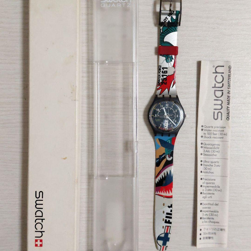 Swatch Gent GOOD SHAPE GN704 1990-1991 Quartz Blue Watch With Box Papers