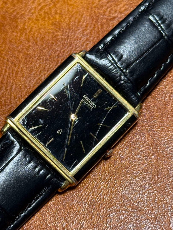 Quartz 5930-5640 Rectangular 26mm Black Dial Gold Black Two-Tone Watch