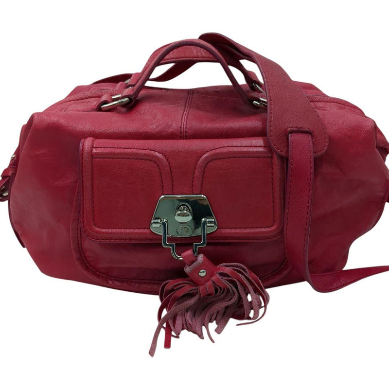 Francesco Biasia Y2K Fringed Shoulder Bag Red H20cm W30cm D14cm Strap 100cm
