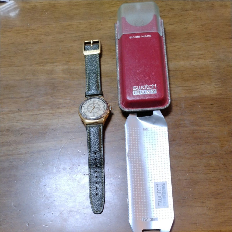 IRONY swatch5755 Quartz Wristwatch 1993 Manual Case Set Analog Round