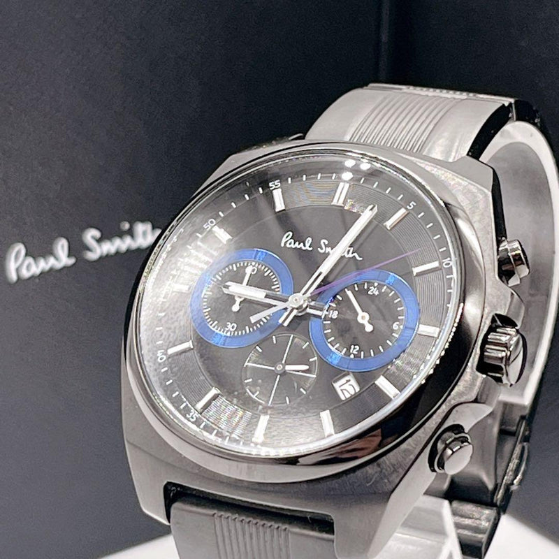 Paul Smith Final Eyes Men Watch Quartz Chrono 2014 LE 43mm Black Blue Dial