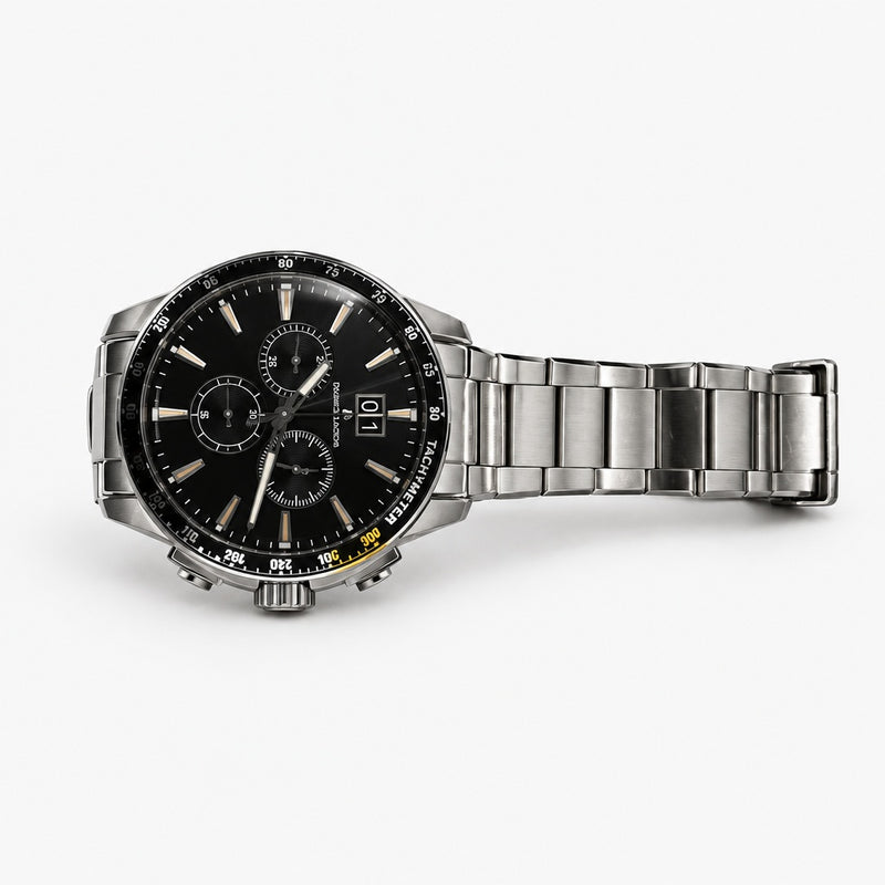 Maurice Lacroix MI1098 Chronograph Watch Big Date Tachymeter Black Dial