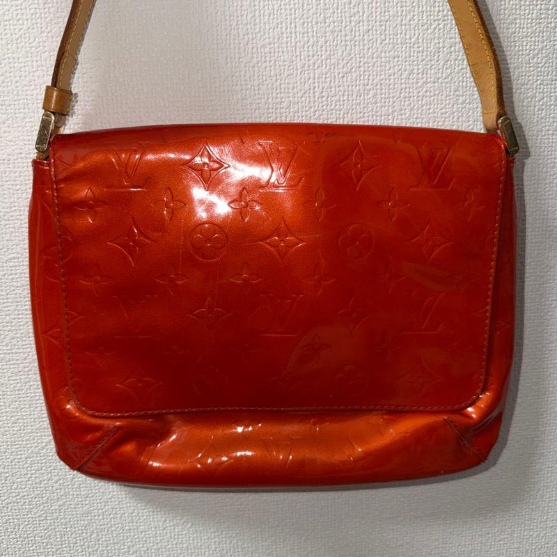 LOUIS VUITTON Orange Glossy Monogram Vernis Leather Shoulder Bag Spain
