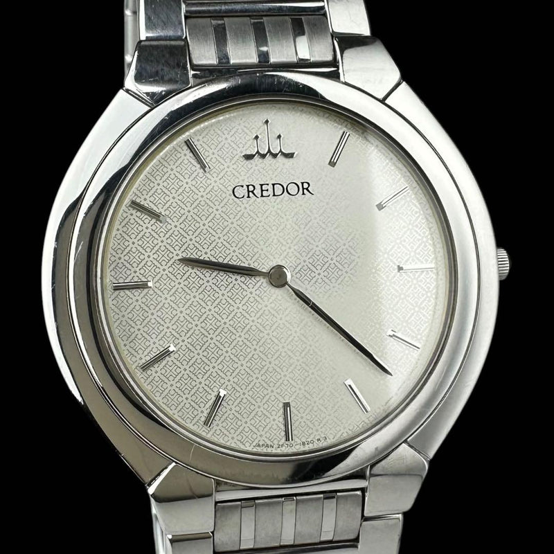 SEIKO CREDOR 2F70-0490 Unisex Quartz Watch Silver Dial 33mm Silver Tone
