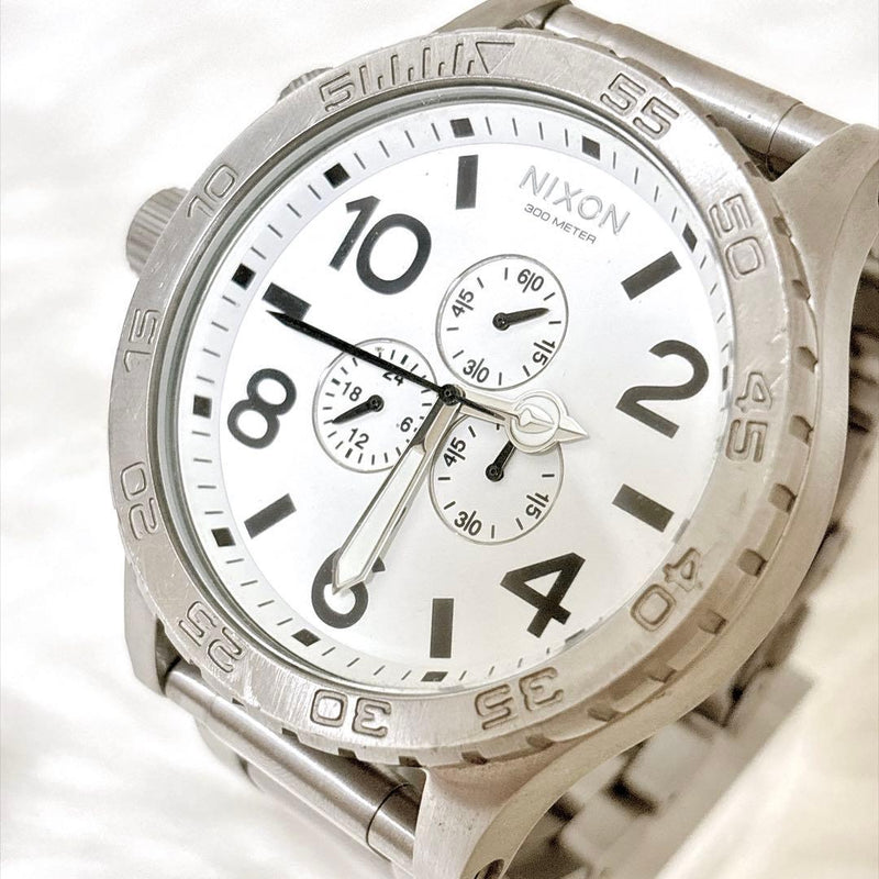 Nixon 51-30 Chrono 51mm Stainless Steel White Dial Date Chronograph Mens Watch