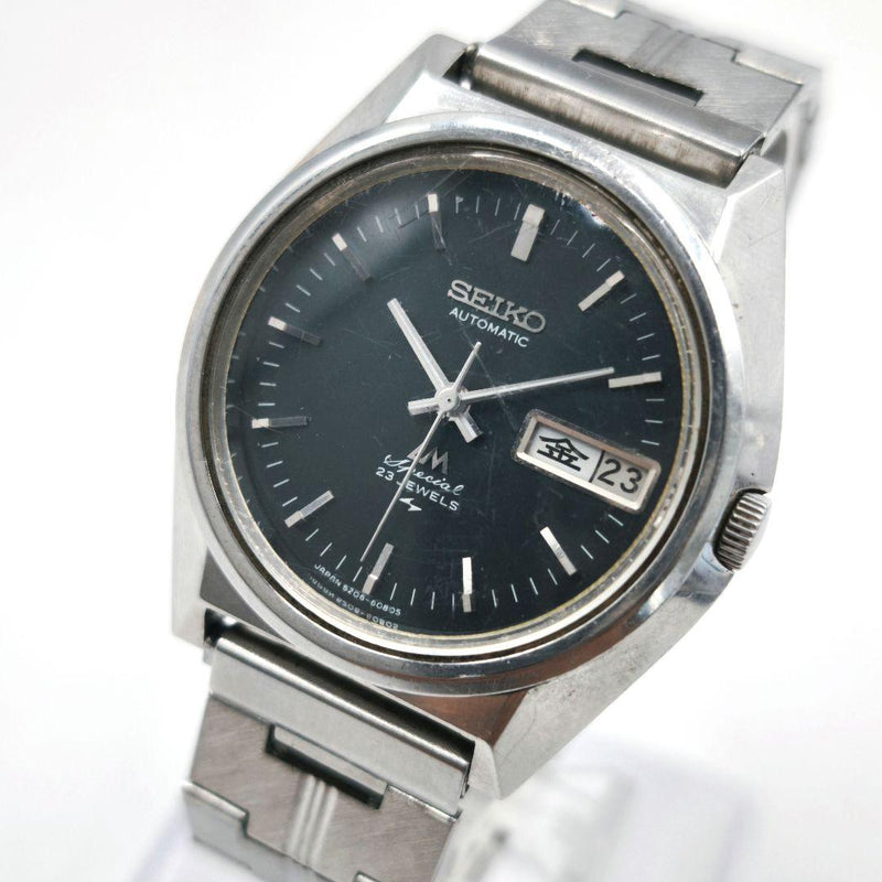 SEIKO Loadmatic 5206-6081 Automatic 23J SS Mens Watch 35mm Black Day-Date 1972