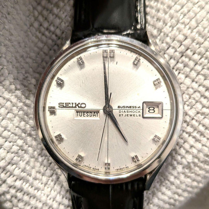 SEIKO Business-A 8346-9020 Automatic Cal.8346 27J SS 35mm Silver Day Date Watch