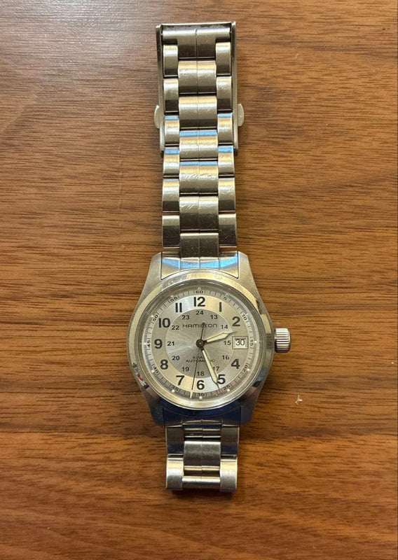 Khaki Field Auto H70455553 Automatic Silver Dial Leather Band Watch