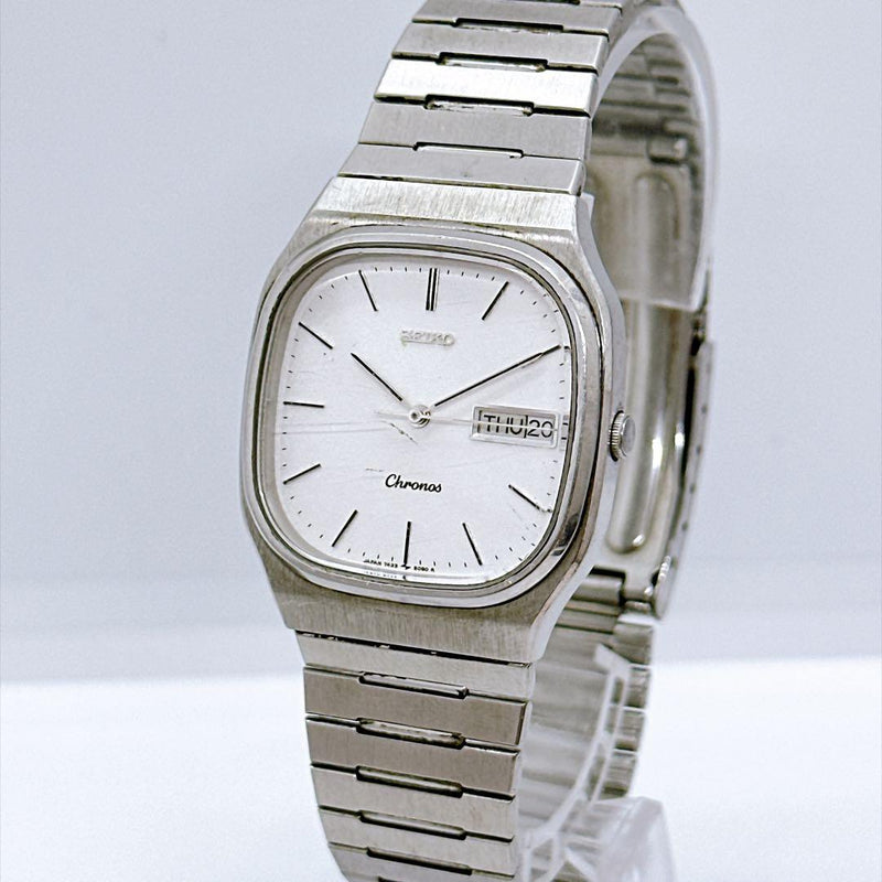 Seiko Chronos 7433-5080 Mens Quartz Day-Date Display Square Bar Index Watch