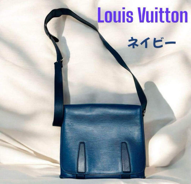 LOUIS VUITTON Harrington Messenger PM M53407 Shoulder Bag Navy Epi W27 H23.5