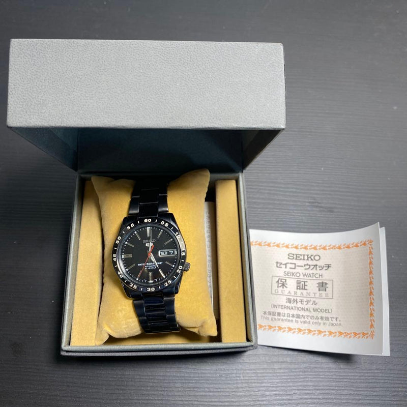 Seiko 5 Automatic 7S26-02T0 Black Dial Silver Case 21J Mens Watch 19cm Wrist