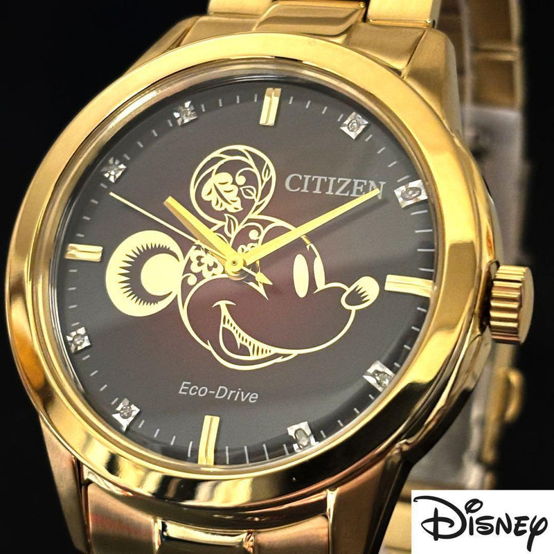 Citizen Disney Mickey Mouse Eco-Drive Watch 40mm Gold Red Dial 100M Limited