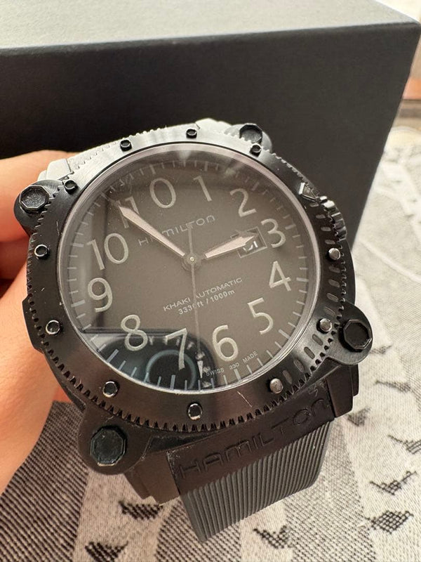 Hamilton Khaki BELOWZERO 1000 H785850 Automatic Black Dial Case Rubber Watch