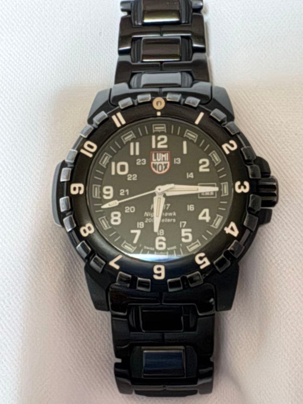LUMINOX F-117 Nighthawk 6400-200 Quartz Military Watch Black Dial Men 200m WR