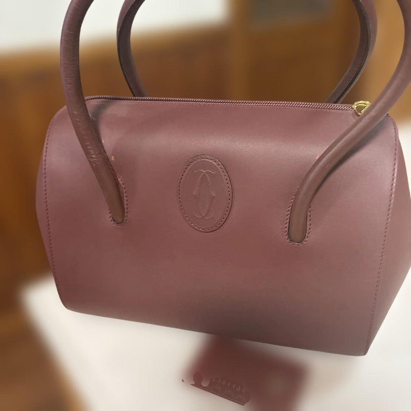 Cartier Must Line Mini Boston Bag Bordeaux Calf Leather 17cm H 24cm W 12cm D