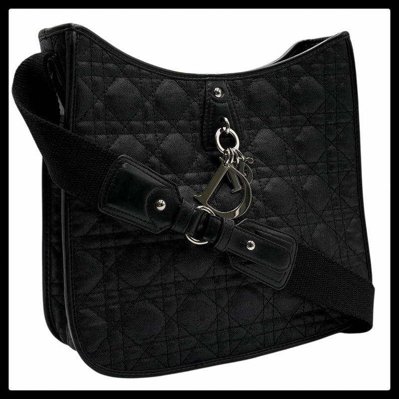 Christian Dior Lady Dior Cannage Bag Black Calf Leather 16MA726 W26.5cm