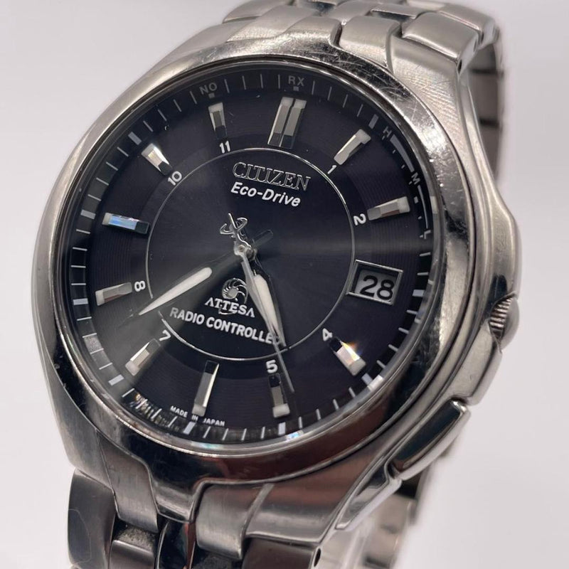 Citizen Attesa Mens Eco-Drive Solar Powered Radio Controlled Titanium Watch
