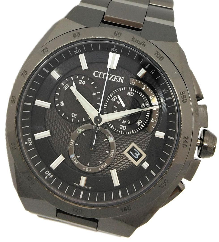 Citizen E610-T018513 Solar Radio Chronograph Titanium 4.5mm Black Dial Watch