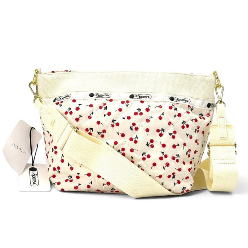 LeSportsac Kanzaki Megumi HV12 Shoulder Bag White Cherry Quilted Polyester