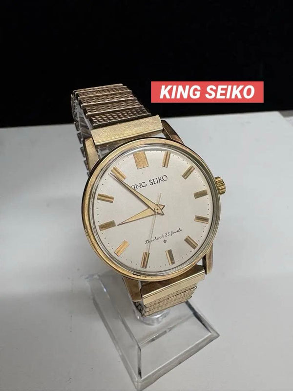 KING SEIKO 15034 First Model 1964 Hand-winding 25J Silver Dial STELUX Bracelet