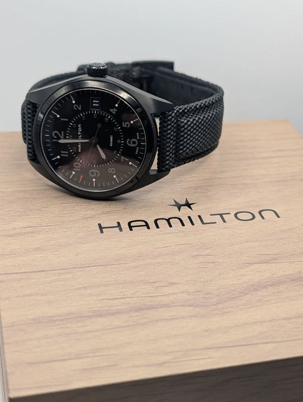 Hamilton Khaki Field H684010 Quartz 40mm Black PVD Black Dial Textile Strap 5