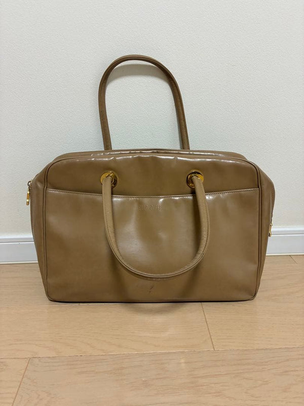 GOLD PFEIL Classic Leather Handbag Beige Leather Germany Goldpfeil