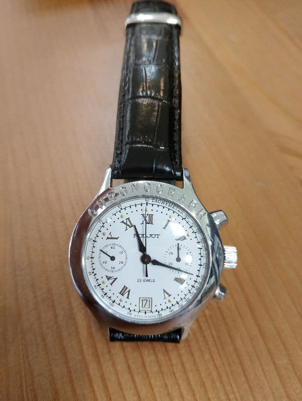 Poljot 3133 Manual Winding Chronograph Watch 38mm 23 Jewels Telemeter USSR 18mm