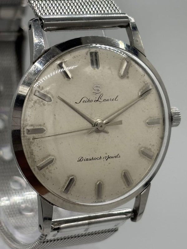 SEIKO Laurel 14025 Manual Wind 17 Jewels White Dial 33mm Mens Wrist Watch