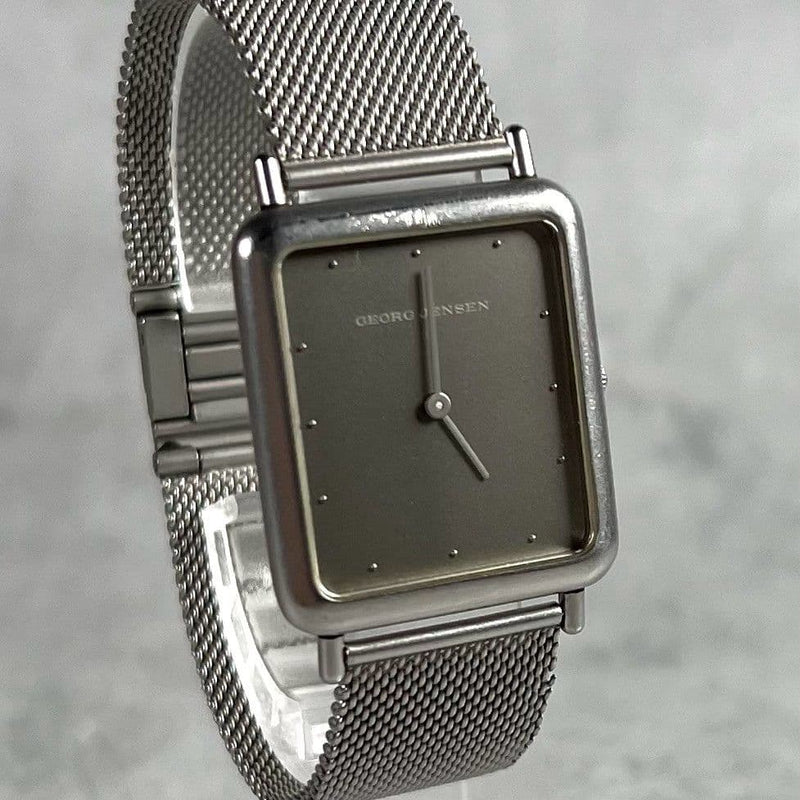 Georg Gensen Quartz Square Watch 36x26mm Mesh Band 18mm 16cm Wrist New Battery