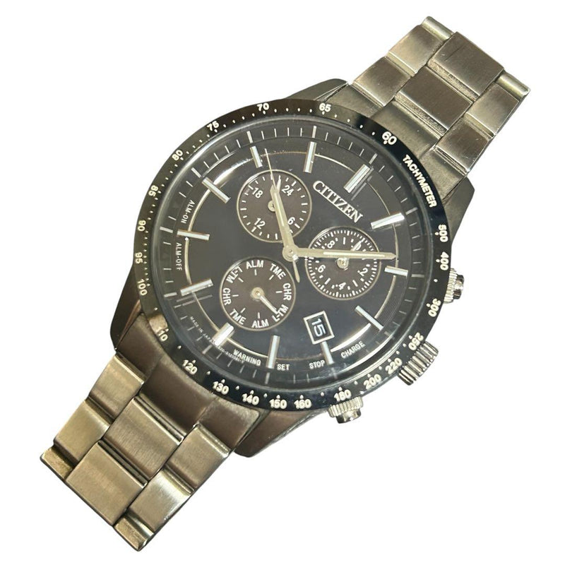 Citizen Mens E820-S069882 Eco-Drive Chronograph Black Dial 200M Watch