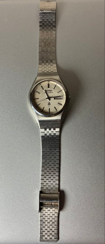 SEIKO KING QUARTZ 5856-8000 1978 Mens Watch Stainless Steel 38mm With Box