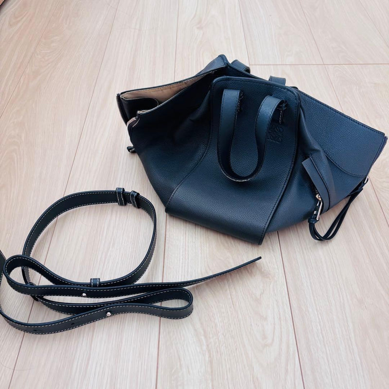 Loewe Hammock Small Grey Leather 2way Shoulder Crossbody Bag Womens
