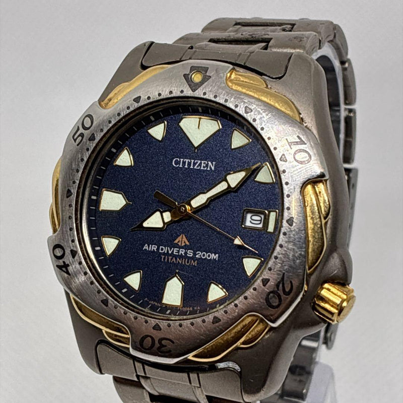 CITIZEN Air Divers 5512-F52088 Quartz Titanium 200m 40.1mm Navy 2004 Watch
